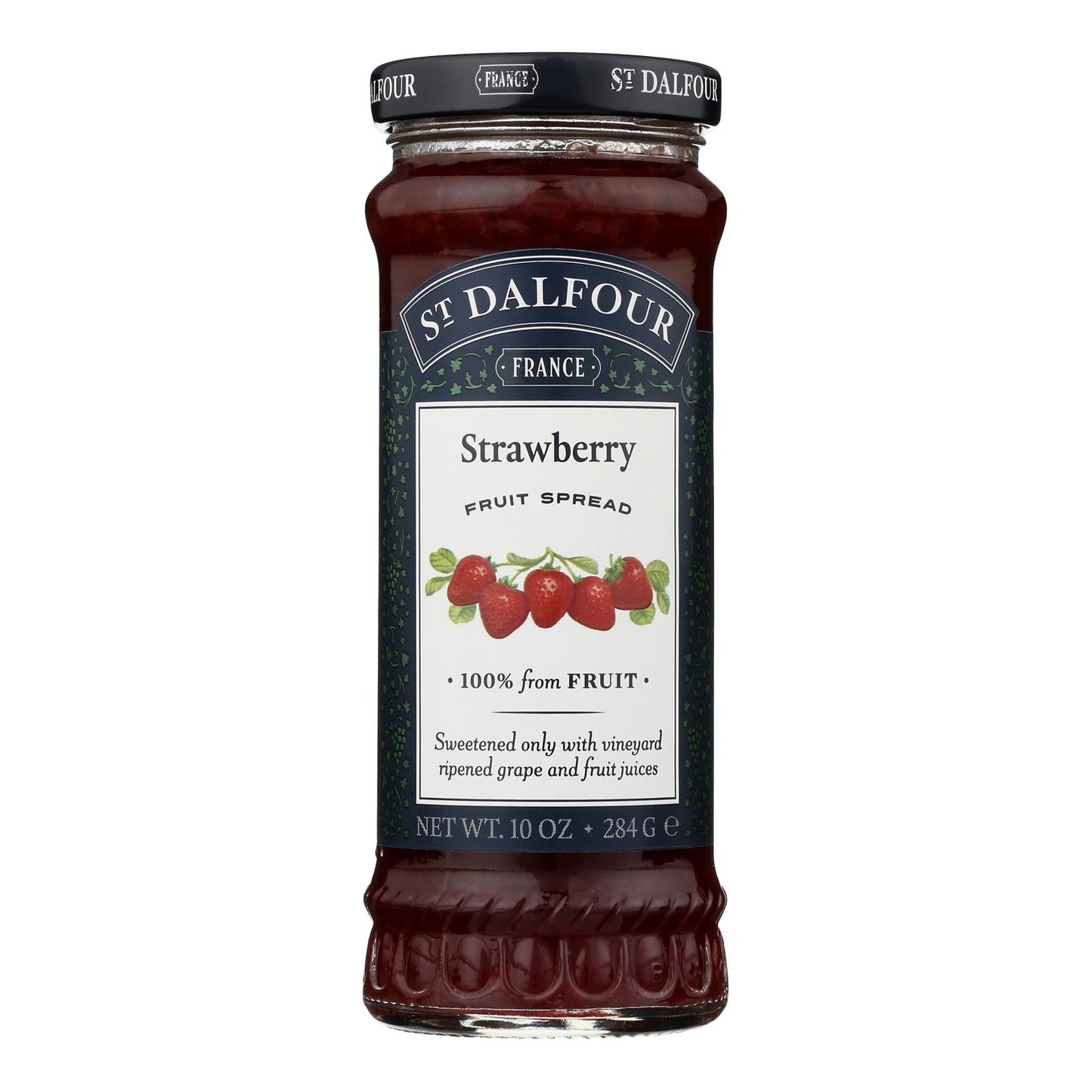 St Dalfour Fruit Spread - Deluxe - 100 Percent Fruit - Strawberry - 10 Oz - Case Of 6