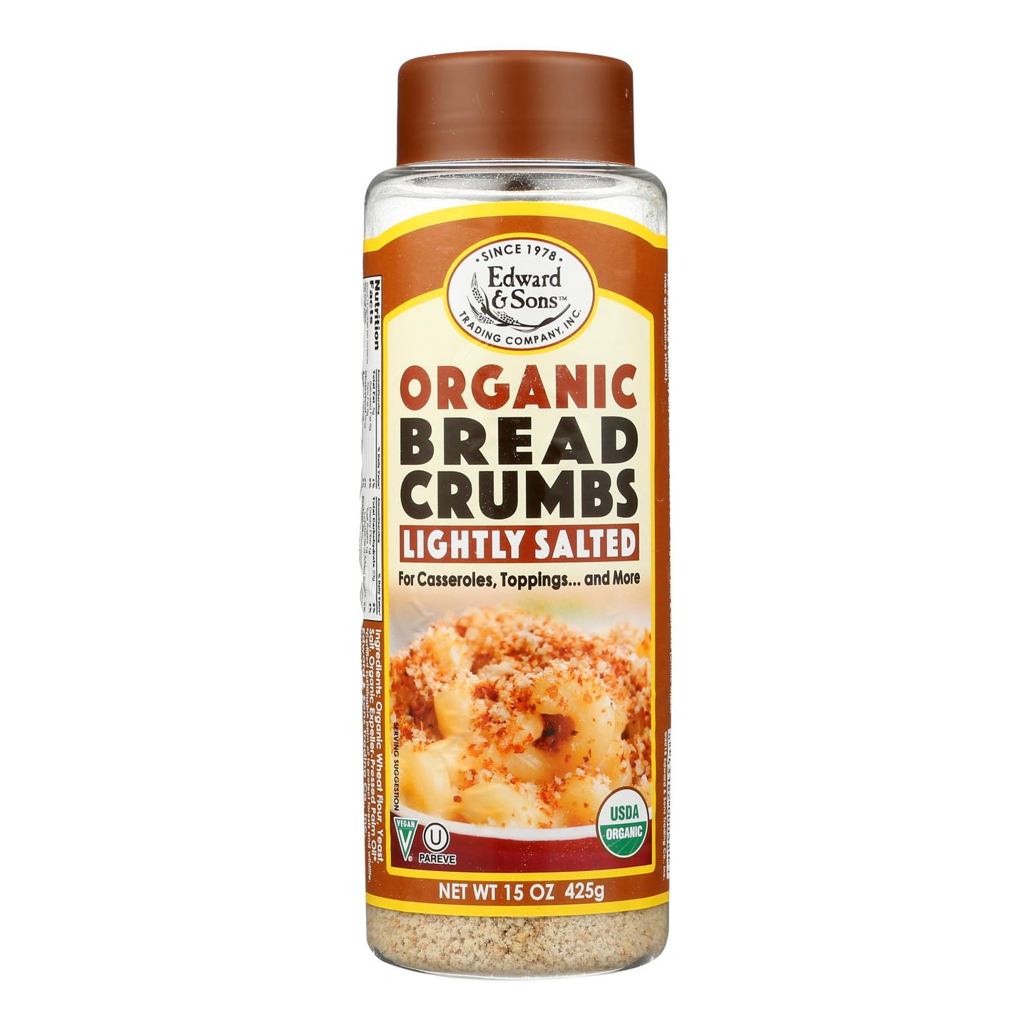 Edward And Sons Organic Breadcrumbs - Lightly Salted - Case Of 6 - 15 Oz.