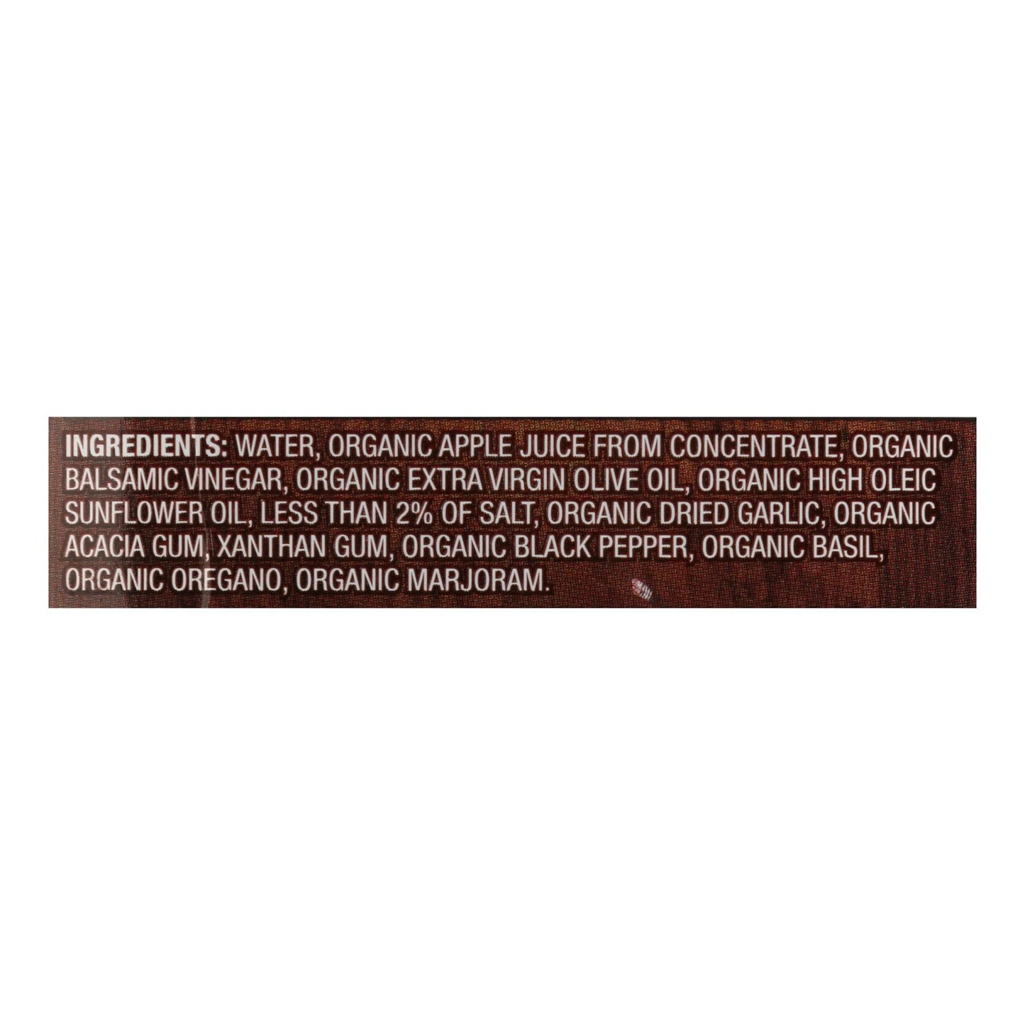 Organic Ville Organic Vinaigrette - Olive Oil And Balsamic - Case Of 6 - 8 Fl Oz.