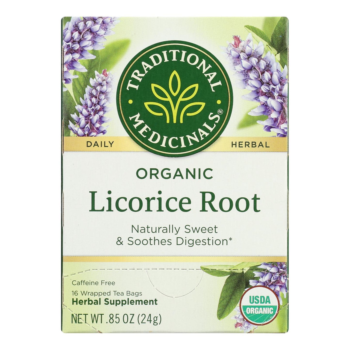 Traditional Medicinals Organic Licorice Root Herbal Tea - 16 Tea Bags - Case Of 6