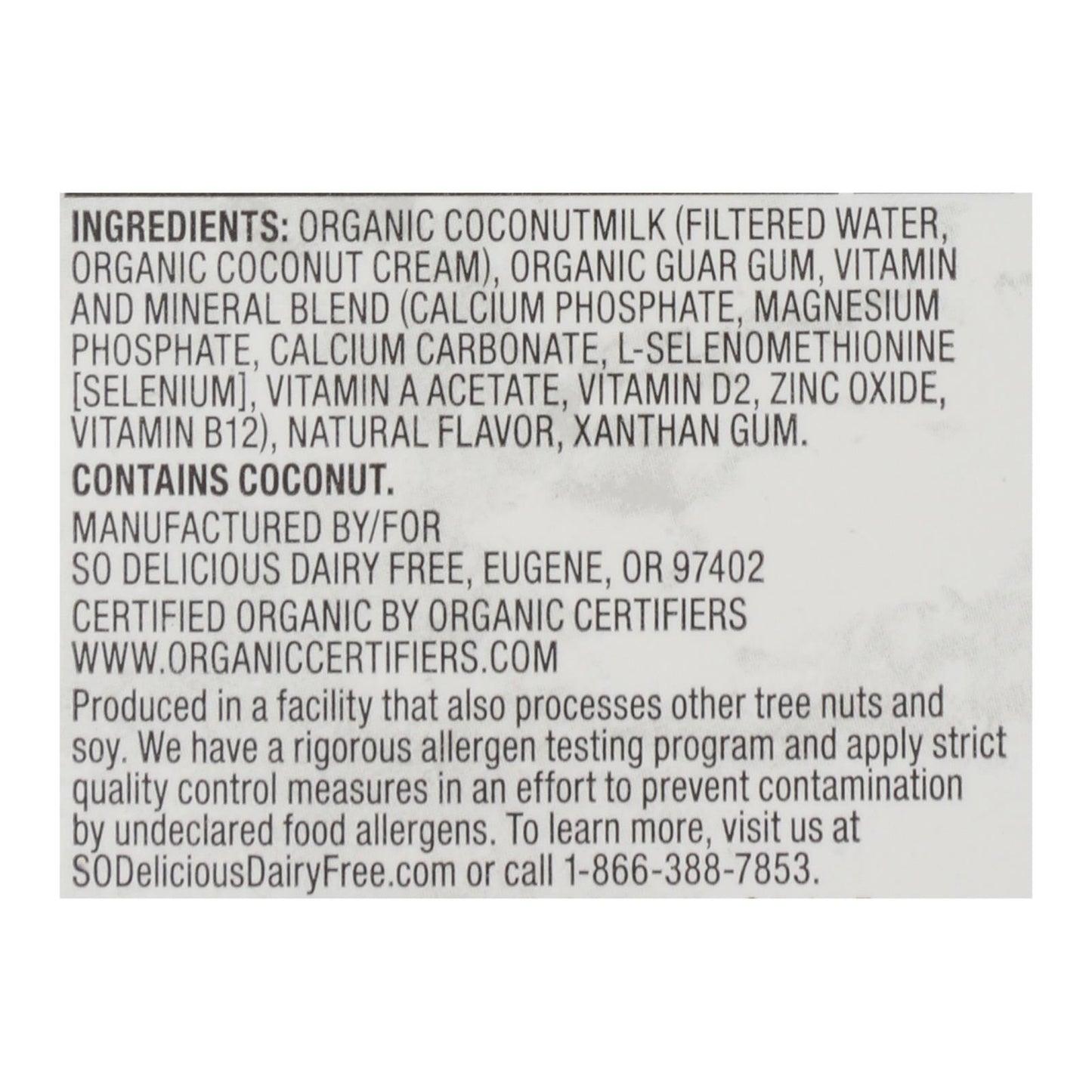 So Delicious Coconut Milk Beverage - Unsweetened Vanilla - Case Of 12 - 32 Fl Oz.