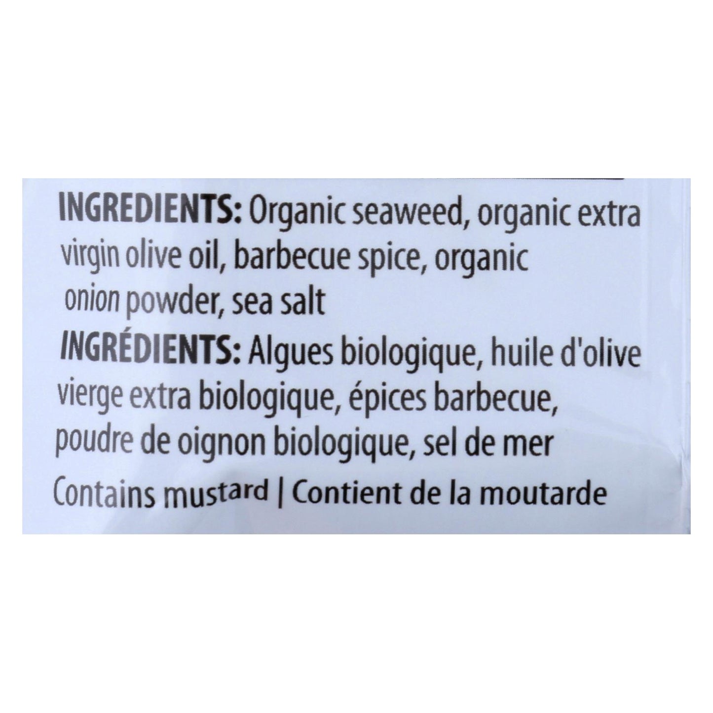 Seasnax Seaweed Snax - Organic - Bbq - Case Of 12 - .36 Oz