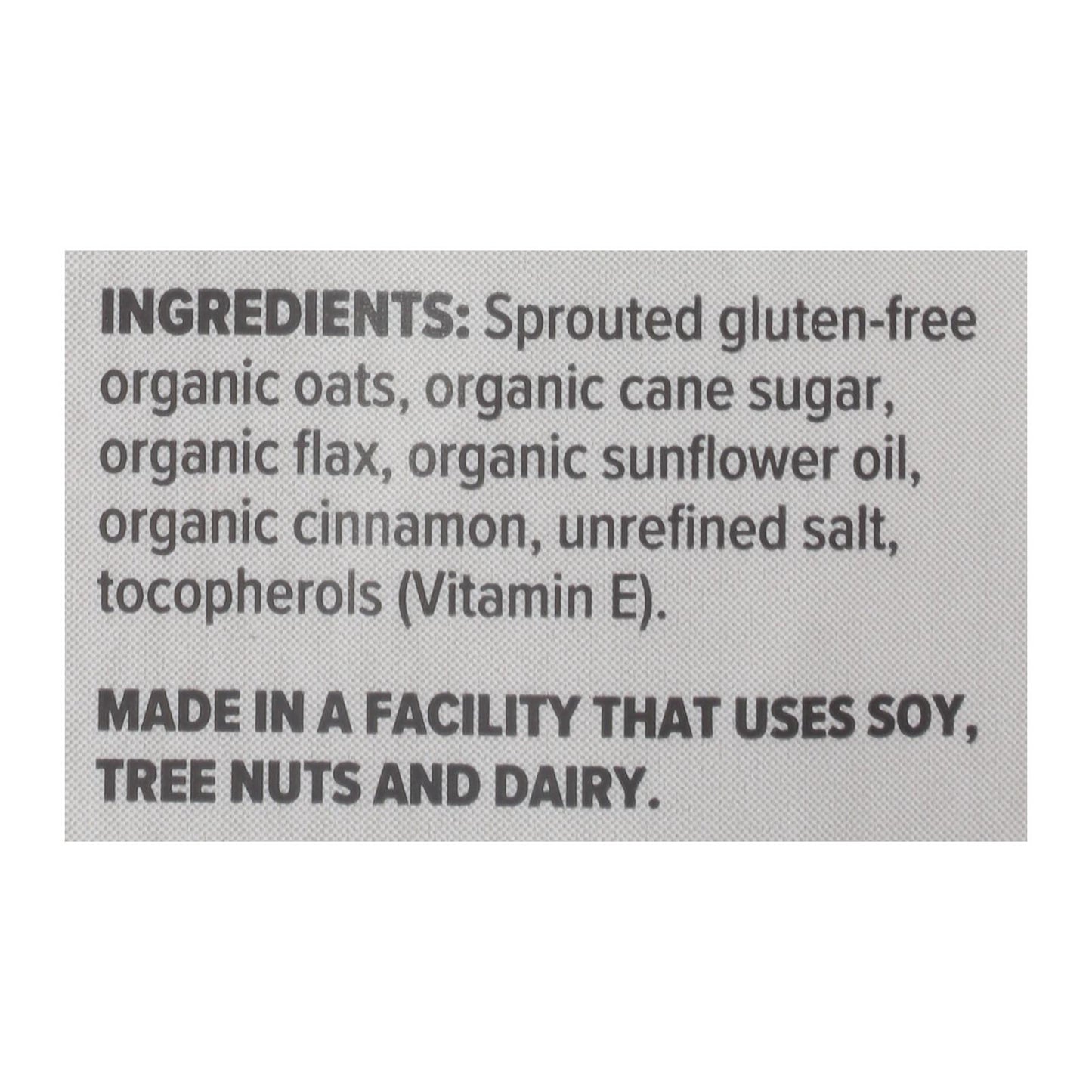 One Degree Organic Foods Cinnamon Flax Granola - Sprouted Oat - Case Of 6 - 11 Oz.