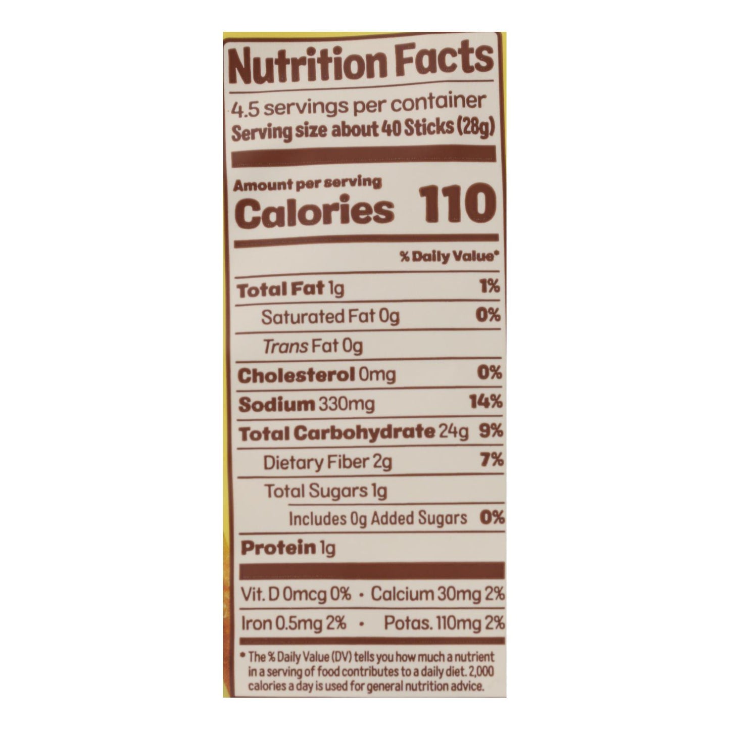 From The Ground Up - Cauliflower Pretzel Sticks - Original - Case Of 12 - 4.5 Oz.