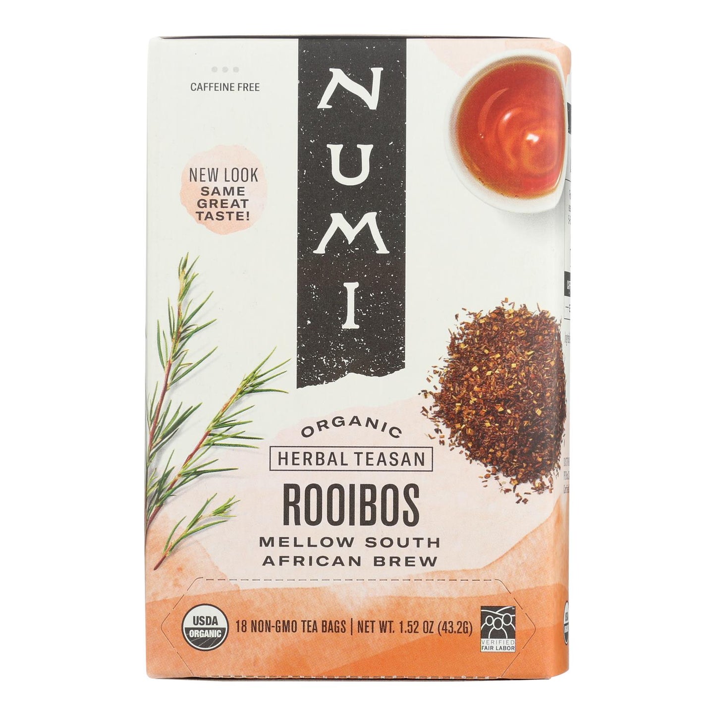 Numi Red Mellow Bush Rooibos Tea - 18 Tea Bags - Case Of 6