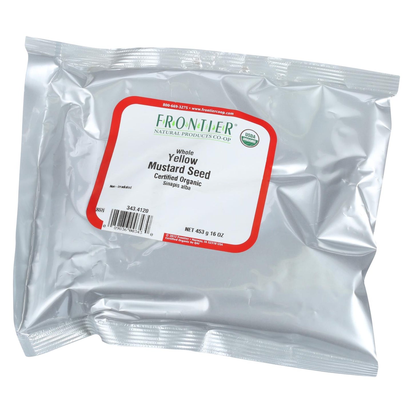 Frontier Herb Mustard Seed Organic Yellow Whole - Single Bulk Item - 1lb