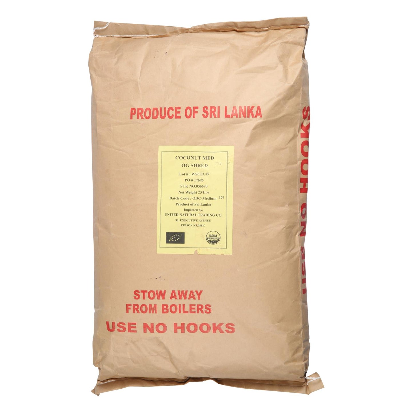 Bulk Dried Fruit Coconut Organic Dried Shredded Medium Unsulphured - Single Bulk Item - 25lb
