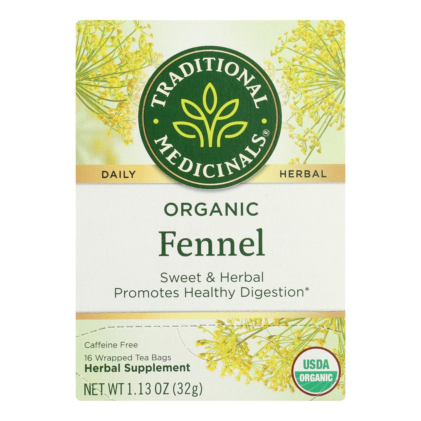 Traditional Medicinals Organic Herbal Tea - Fennel - Case Of 6 - 16 Bags