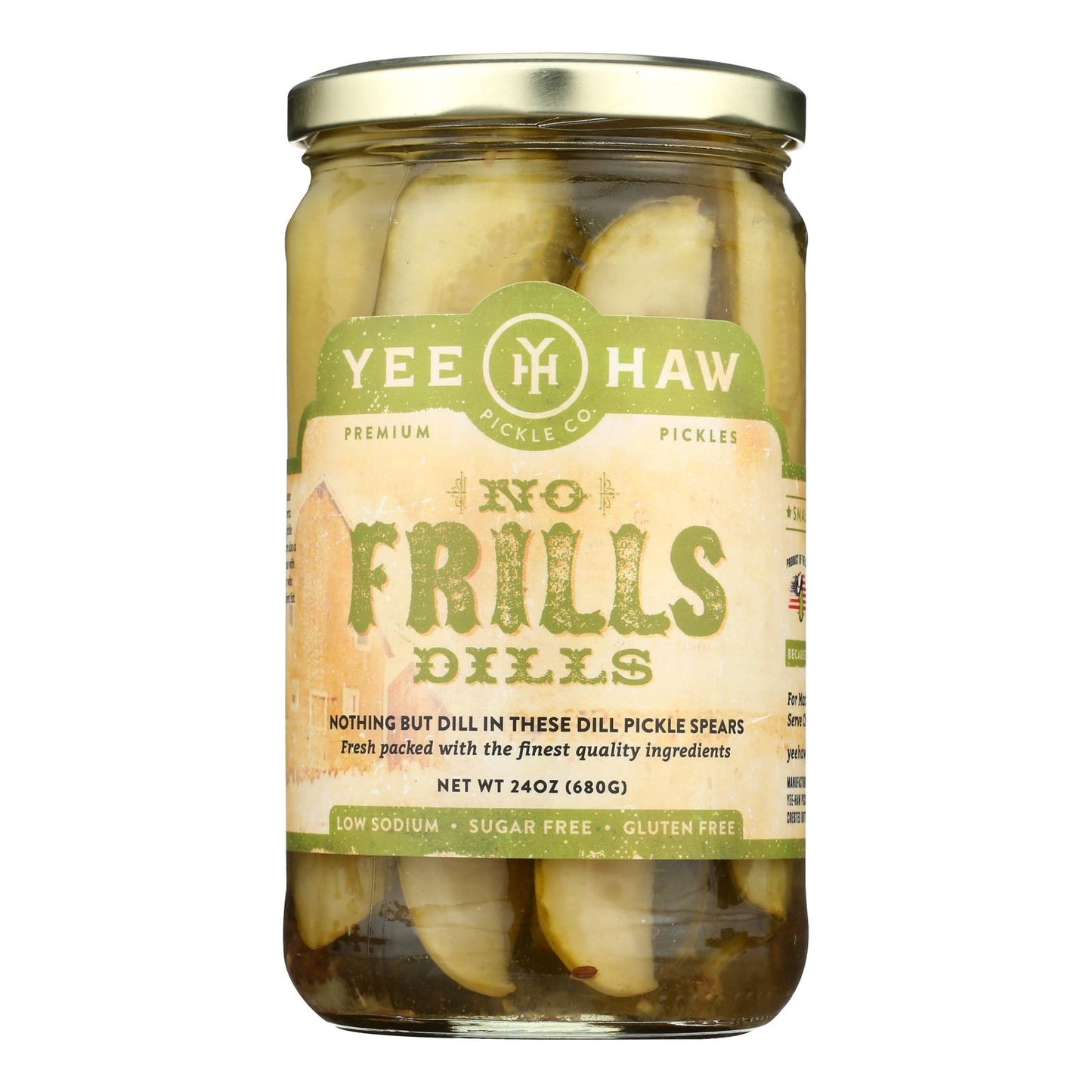 Yee-haw Pickle Dills Pickle - No Frills - Case Of 6 - 24 Oz.