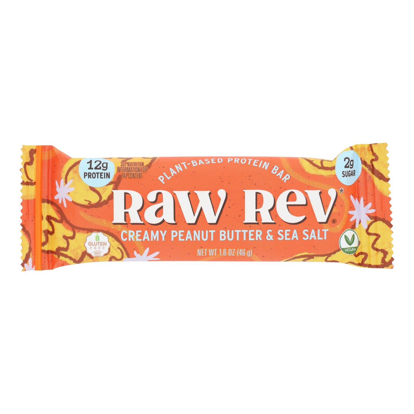 Raw Revolution Glo Bar - Creamy Peanut Butter And Sea Salt - 1.6 Oz - Case Of 12