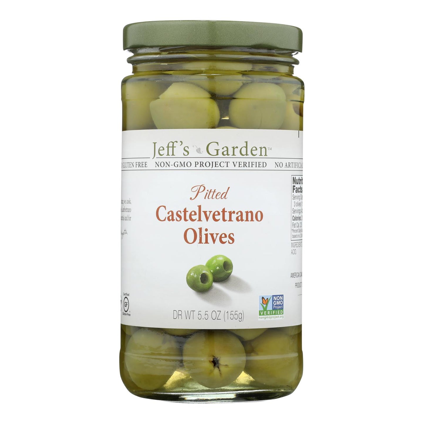 Jeff's Garden - Castelvetrano Olives - Pitted - Case Of 6 - 5.5 Oz.