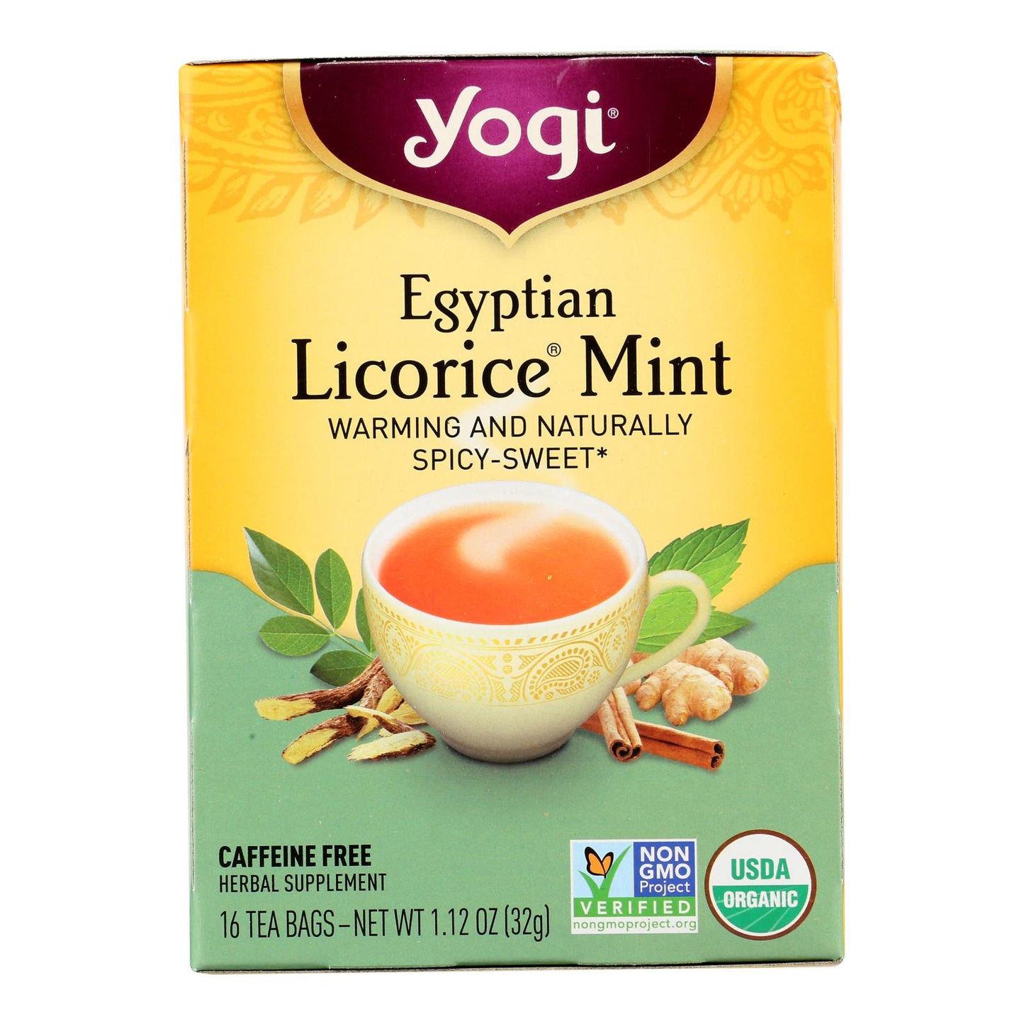Yogi Egyptian Licorice - Mint - Case Of 6 - 16 Bags