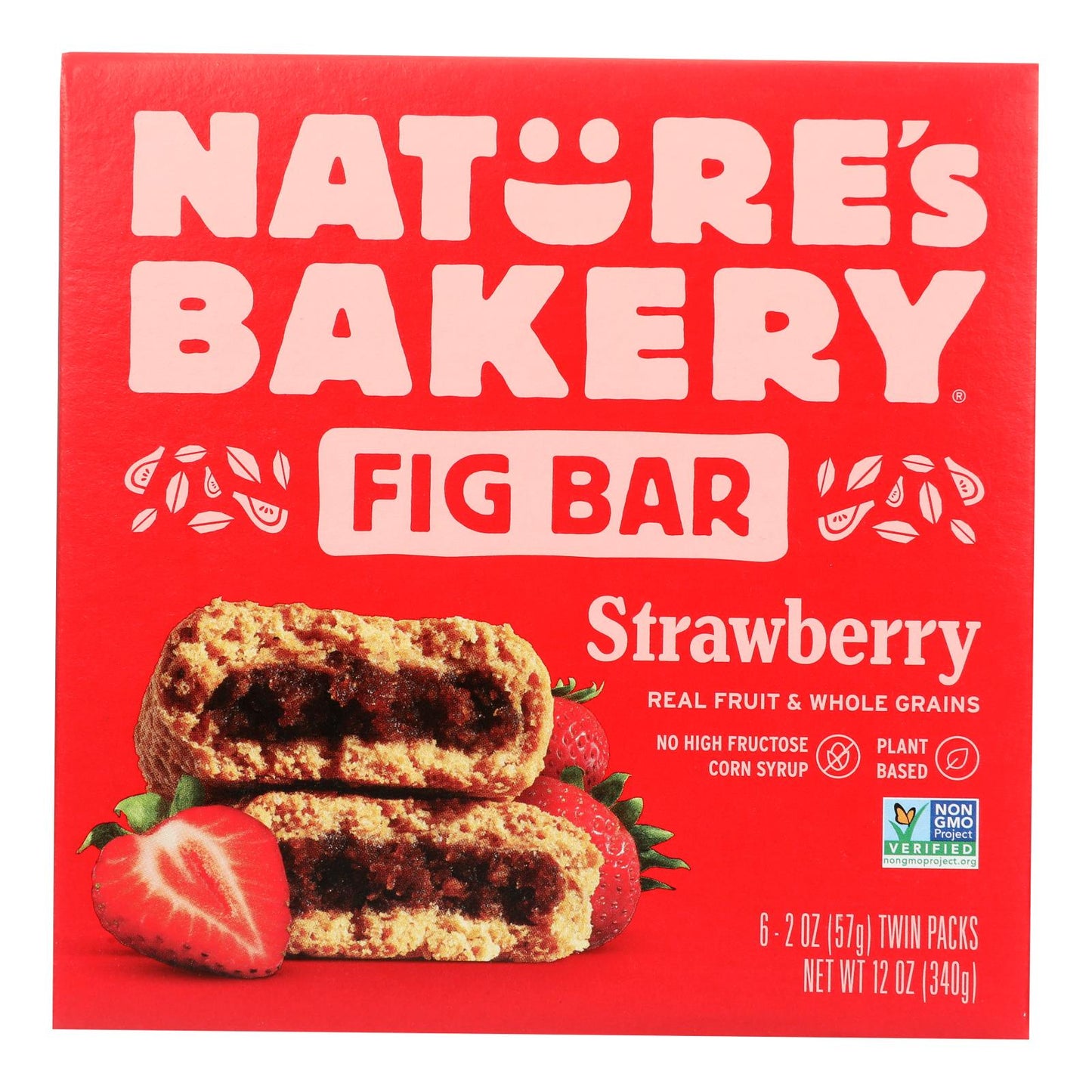 Nature's Bakery Stone Ground Whole Wheat Fig Bar - Strawberry - Case Of 6 - 2 Oz.