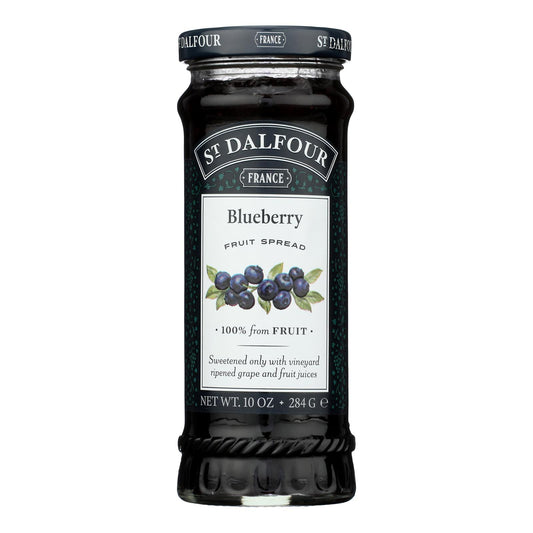 St Dalfour Fruit Spread - Deluxe - 100 Percent Fruit - Wild Blueberry - 10 Oz - Case Of 6