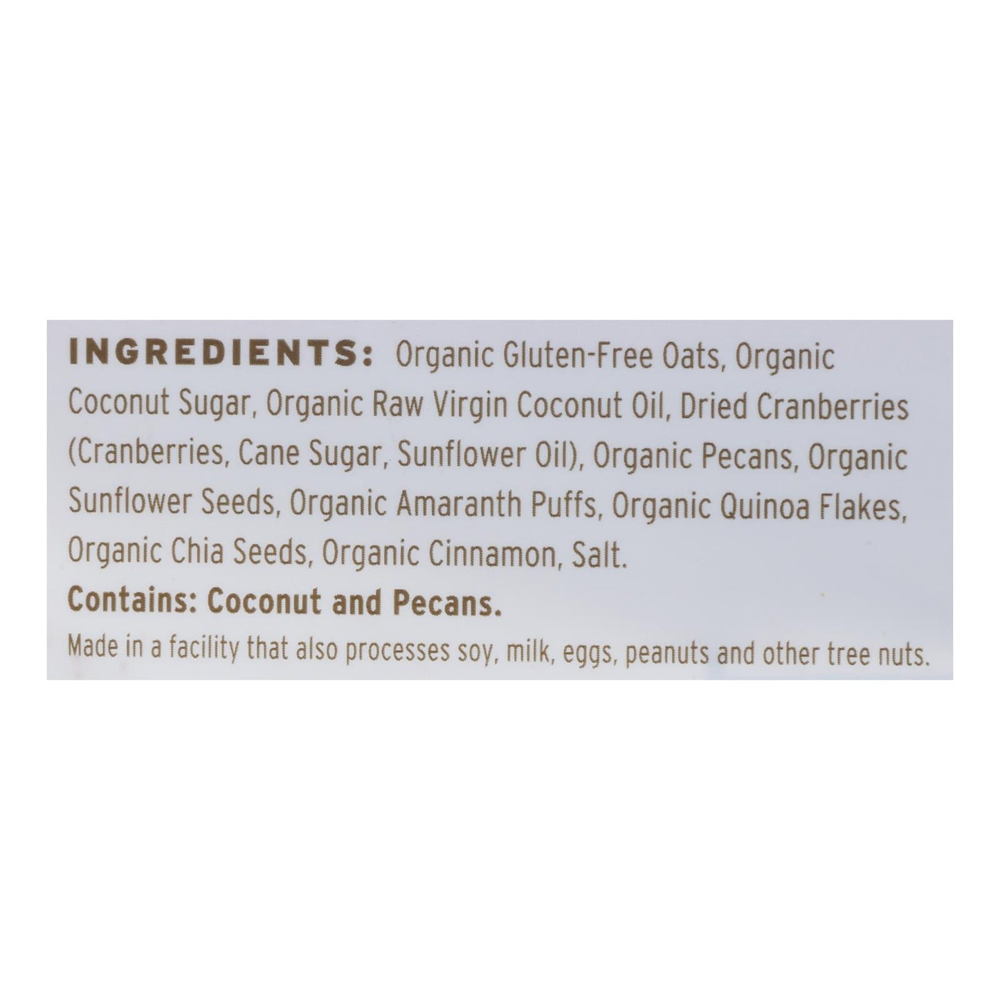 Purely Elizabeth Organic Ancient Grain Granola - Cranberry Pecan - Case Of 6 - 12 Oz.