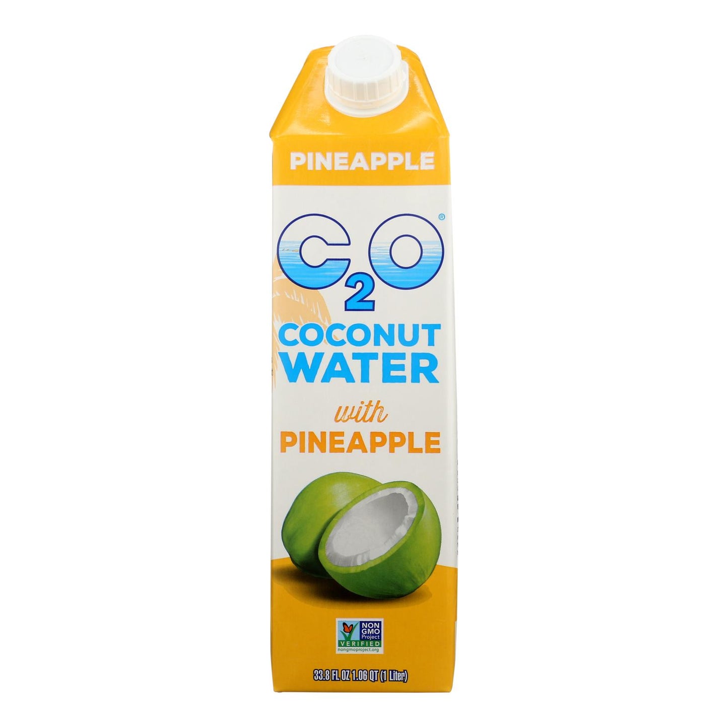 C2o - Pure Coconut Water - Pineapple - Case Of 12 - 33.8 Fl Oz.