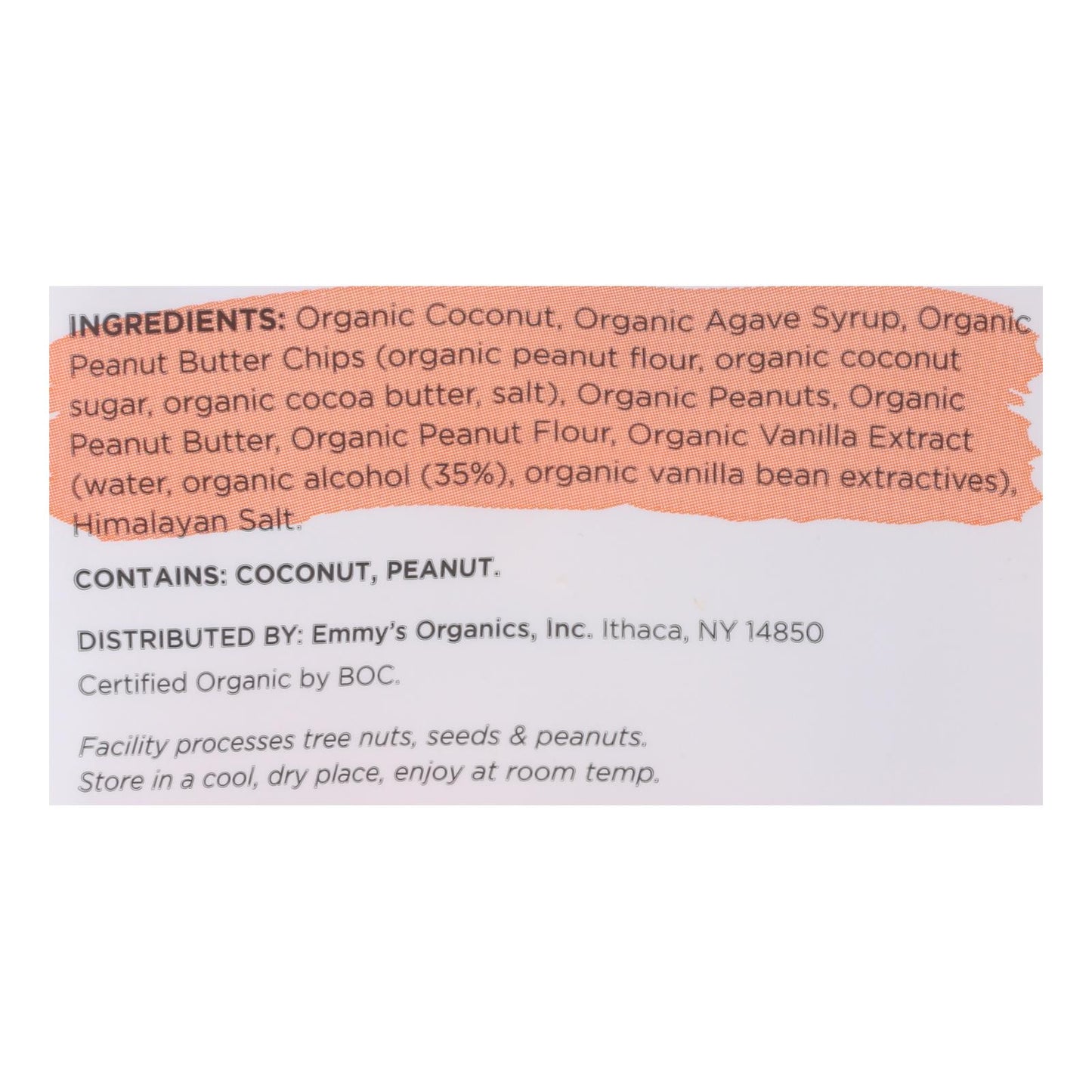Emmy's Organics  Organic Coconut - Case Of 8 - 6 Oz.