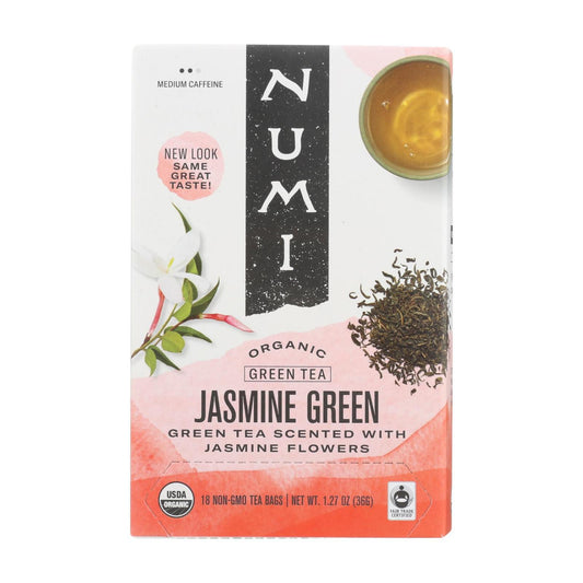 Numi Organic Tea Jasmine Green - 18 Tea Bags - Case Of 6