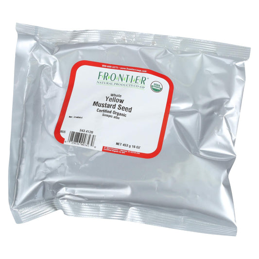Frontier Herb Mustard Seed Organic Yellow Whole - Single Bulk Item - 1lb