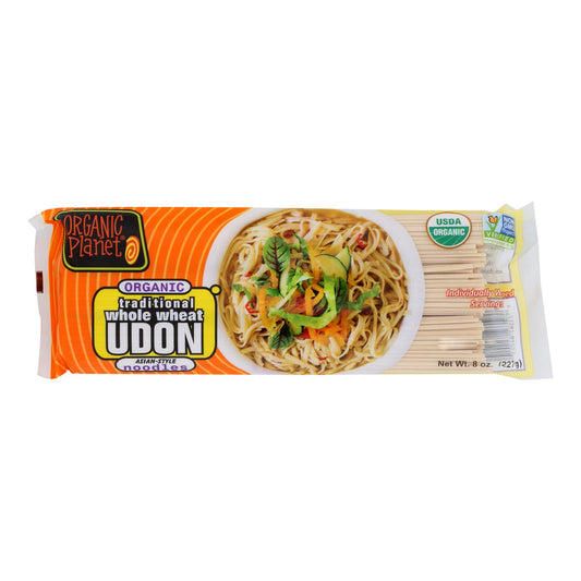 Organic Planet Traditional Whole Wheat Udon Oriental Noodles - Case Of 12 - 8 Oz.