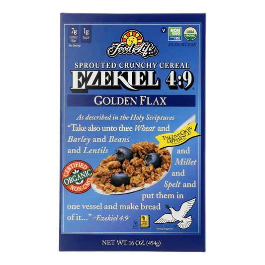 Food For Life Baking Co. Cereal - Organic - Ezekiel 4-9 - Sprouted Whole Grain - Golden Flax - 16 Oz - Case Of 6