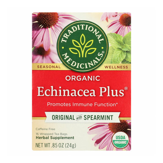 Traditional Medicinals Organic Echinacea Plus Herbal Tea - 16 Tea Bags - Case Of 6
