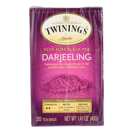 Twinings Tea Black Tea - Darjeeling - Case Of 6 - 20 Bags