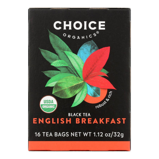 Choice Organic Teas English Breakfast Tea - 16 Tea Bags - Case Of 6