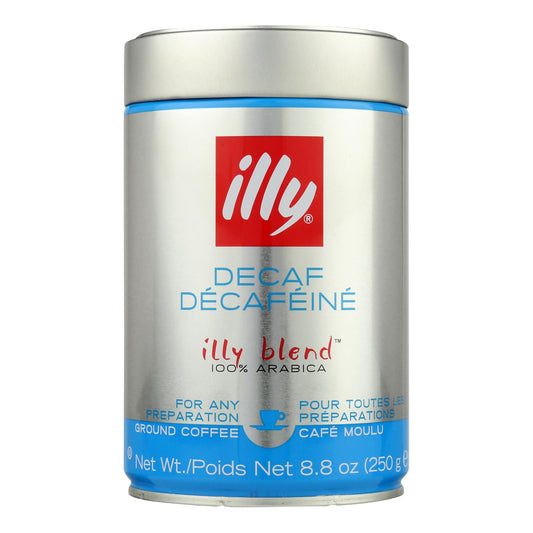 Illy Caffe Coffee Coffee - Espresso And Drip - Ground - Medium Roast - Decaf - 8.8 Oz - Case Of 6