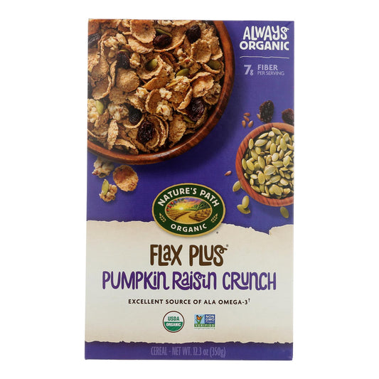 Nature's Path Organic Flax Plus Cereal - Pumpkin Raisin Crunch - Case Of 12 - 12.35 Oz.