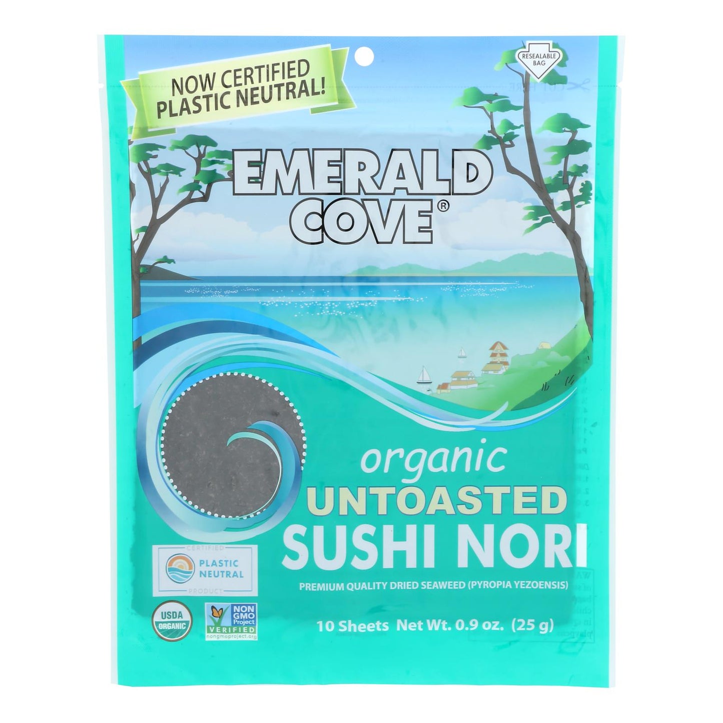 Emerald Cove Organic Pacific Nori - Untoasted Hoshi - Silver Grade - .9 Oz - Case Of 6