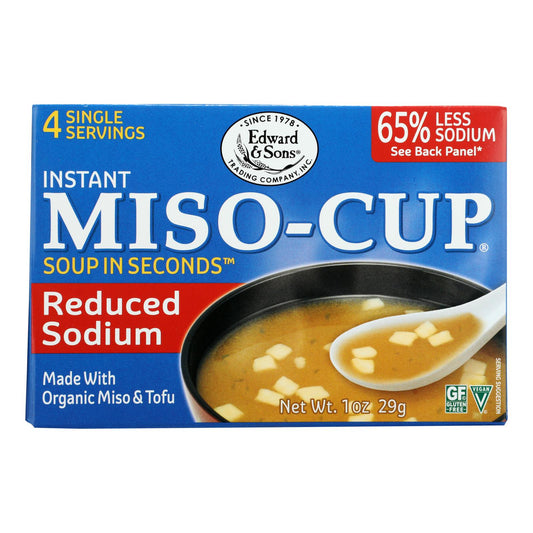 Edward And Sons Reduced Sodium Miso - Cup - Case Of 12 - 1 Oz.