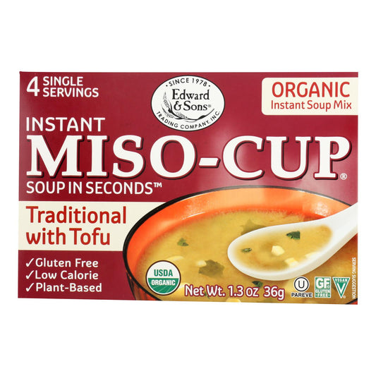 Edward And Sons Organic Traditional Miso - Cup - Case Of 12 - 1.3 Oz.