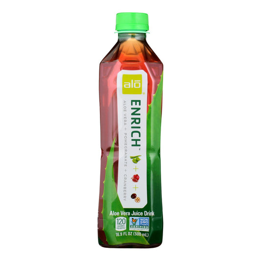 Alo Original Enrich Aloe Vera Juice Drink - Pomegranate And Cranberry - Case Of 12 - 16.9 Fl Oz.
