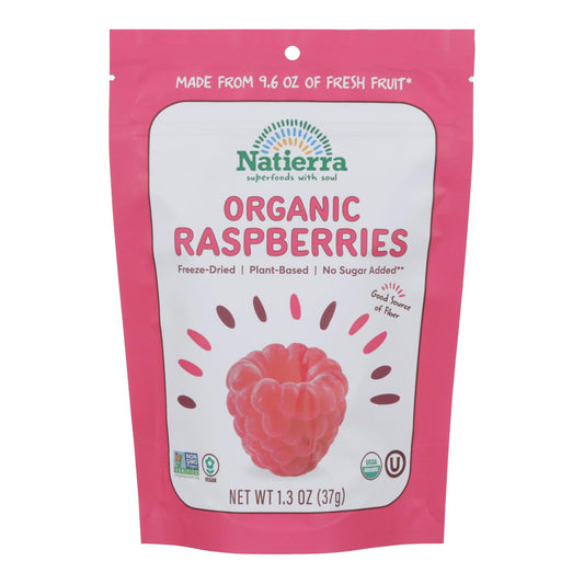 Natierra Freeze Dried - Raspberries - Case Of 12 - 1.3 Oz.