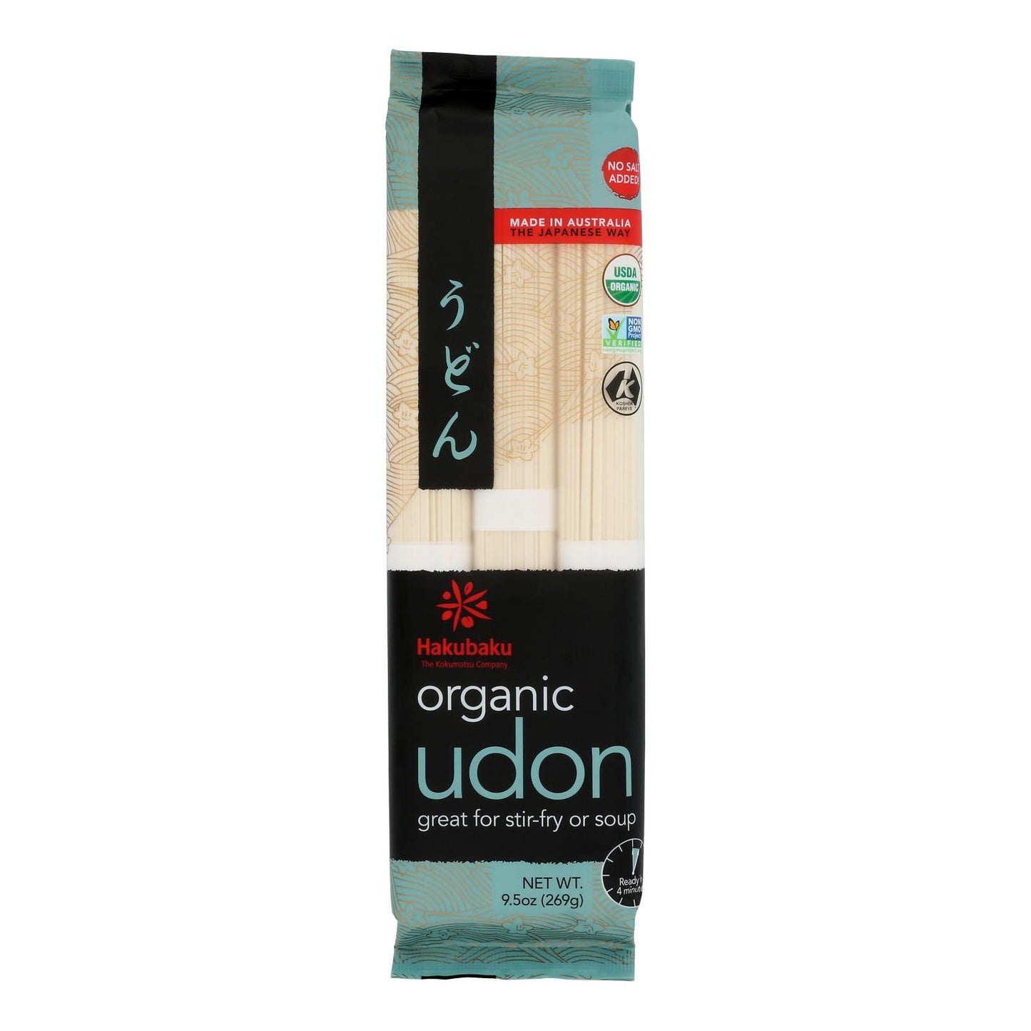 Hakubaku Organic Udon - Case Of 8 - 9.52 Oz.
