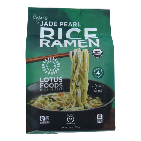 Lotus Foods Ramen - Organic - Jade Pearl Rice - 4 Ramen Cakes - 10 Oz - Case Of 6