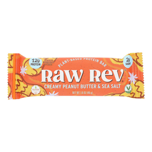 Raw Revolution Glo Bar - Creamy Peanut Butter And Sea Salt - 1.6 Oz - Case Of 12