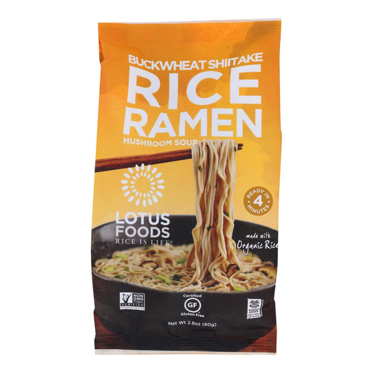 Lotus Foods Buckwheat Mushroom Brown Rice Ramen With Vegetable Soup - Case Of 10 - 2.8 Oz.