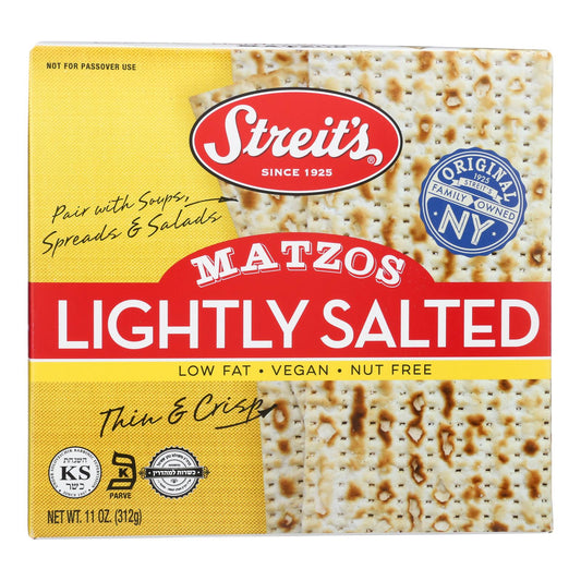 Streit's Matzos - Lightly Salted - Case Of 12 - 11 Oz.