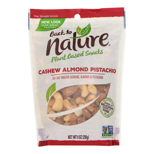 Back To Nature Cashew Almond Pistachio Mix - Case Of 9 - 9 Oz.