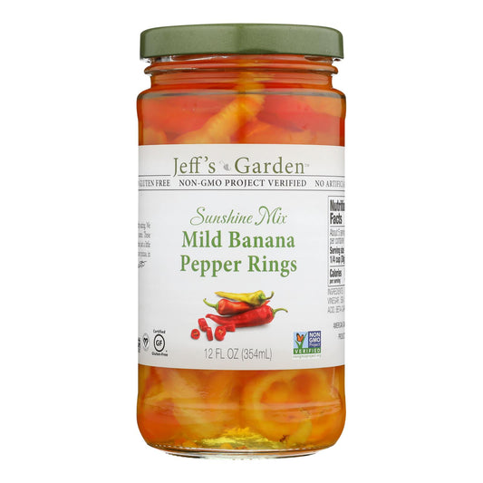 Jeff's Natural Banana Pepper - Mild - Sliced - Case Of 6 - 12 Fl Oz