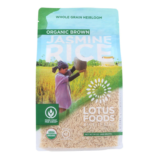 Lotus Foods Organic - Rice - Brown - Jasmine - Case Of 6 - 30 Oz