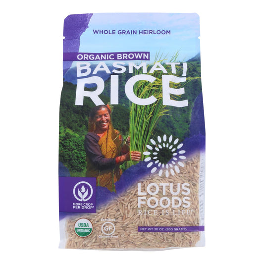 Lotus Foods Organic Rice - Brown Basmati - Case Of 6 - 30 Oz