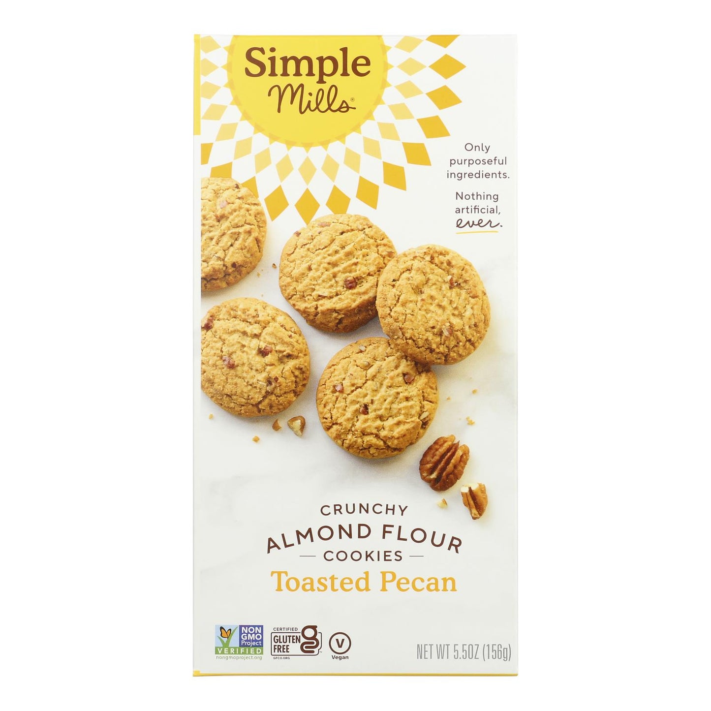 Simple Mills Cookies - Crunchy Toasted Pecan - Case Of 6 - 5.5 Oz