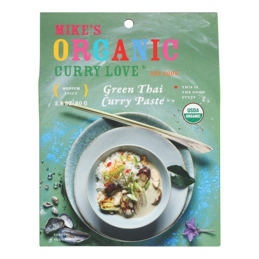 Mike's Organic Curry Love - Organic Curry Paste - Green Thai - Case Of 6 - 2.8 Oz.