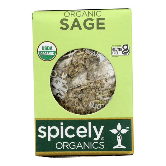 Spicely Organics - Organic Sage - Rubbed - Case Of 6 - 0.1 Oz.