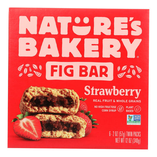 Nature's Bakery Stone Ground Whole Wheat Fig Bar - Strawberry - Case Of 6 - 2 Oz.
