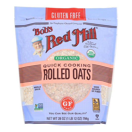 Bob's Red Mill - Organic Quick Cooking Rolled Oats - Gluten Free - Case Of 4-28 Oz