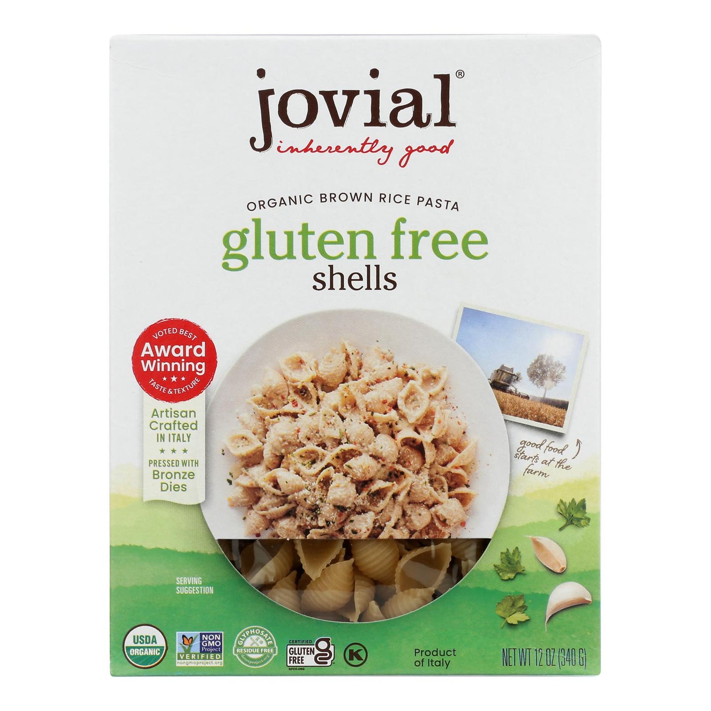 Jovial - Organic Brown Rice Pasta - Shells - Case Of 12 - 12 Oz.
